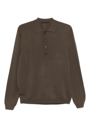 Low Brand fine-knit polo shirt - Brown