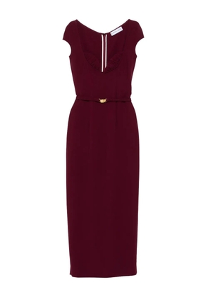 Rowen Rose belted cap-sleeve maxi dress - Red