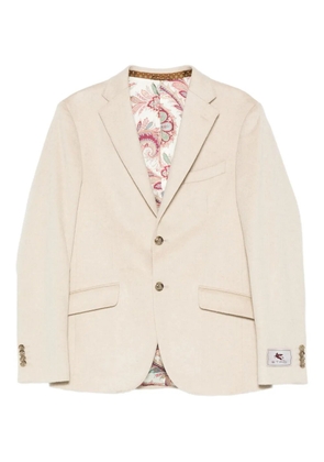 ETRO paisley-lined cashmere jacket - Neutrals