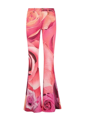 Roberto Cavalli floral-print flared jeans - Pink