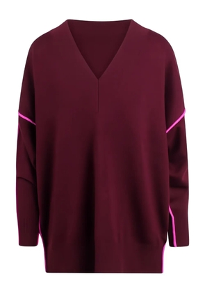 Essentiel Antwerp INSIDE V-neck piping knitwear - Red