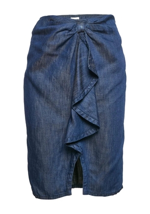 Armani Vintage knotted ruffle skirt - Blue