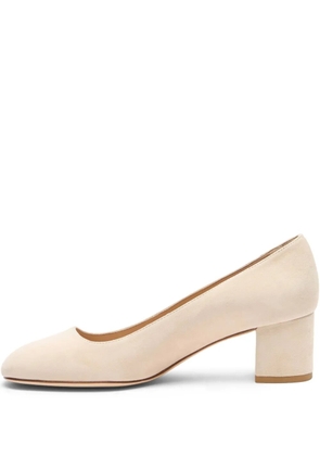 Stuart Weitzman 50mm Maeve 50 block-heel suede pumps - Neutrals