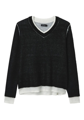 tout a coup layered V-neck sweater - Black