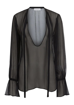 Nina Ricci sheer silk top - Black