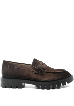 Santoni suede penny loafers - Brown