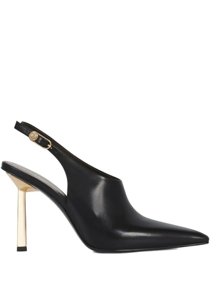 POTAMY 50mm leather heeled pumps - Black