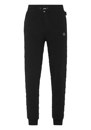 Philipp Plein logo-appliqué quilted track pants - Black