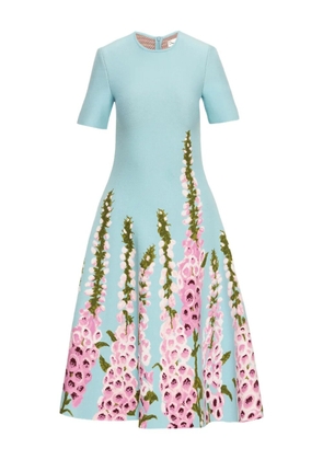 Oscar de la Renta Foxglove jacquard dress - Blue
