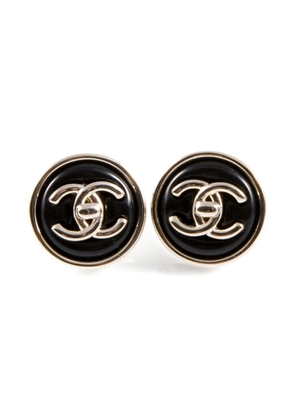CHANEL Pre-Owned 2000s CC logo round earrings - Black