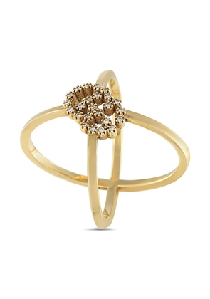 Gucci Pre-Owned 18K yellow gold Double G diamond ring
