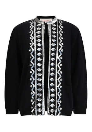 Valentino Garavani sequinned-trim cardigan - Black