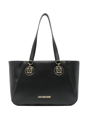 Love Moschino logo-plaque tote bag - Black