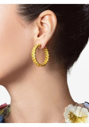 Fantasia by Deserio gemstone hoop earrings - Gold