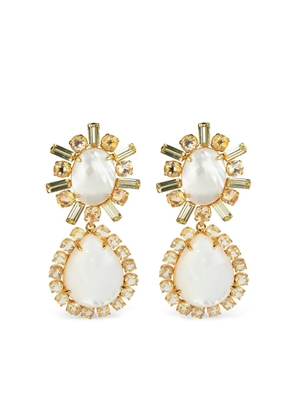 Bounkit Jewelry pearl baguette earrings - White