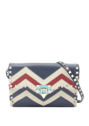Valentino Garavani Pre-Owned 2010s Rockstud chevron shoulder bag - Blue