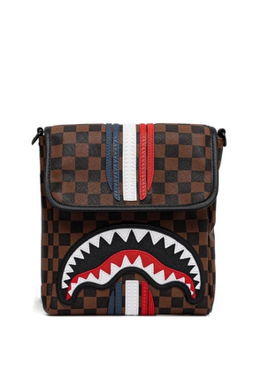 Sprayground checked-pattern messenger bag - Brown