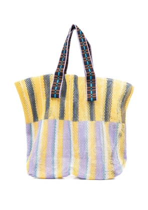 Épice Kanpur striped mesh tote bag - Yellow