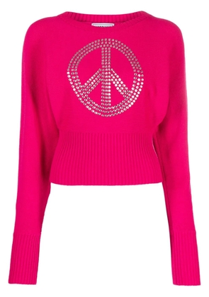 MOSCHINO JEANS rhinestone cropped jumper - Pink
