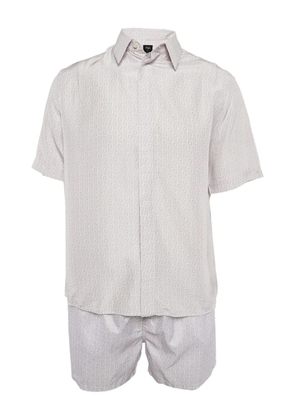 Fendi Pre-Owned FF-jacquard silk shorts set - White