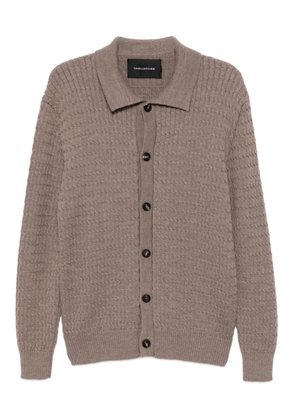 Tagliatore textured wool cardigan - Brown