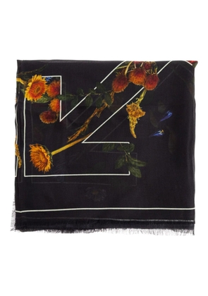 Off-White floral-print scarf - Black