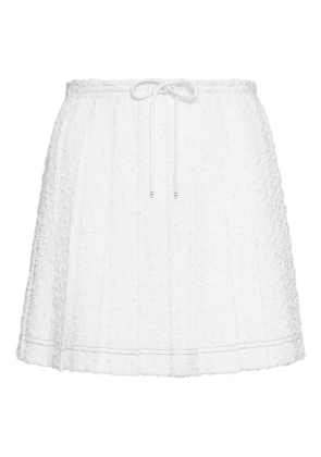 Thom Browne eyelash tweed pleated skirt - White