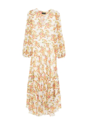 STYLAND floral-print tiered dress - White