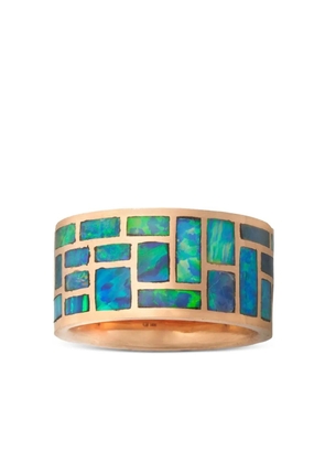 Marla Aaron 18K rose gold All Inlay opal ring - Pink