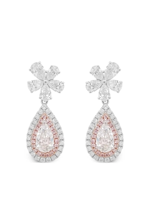 HYT Jewelry 18K white and rose gold diamond earrings - Silver