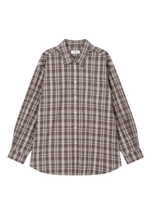 TOMBOY single-pocket checked shirt - Green