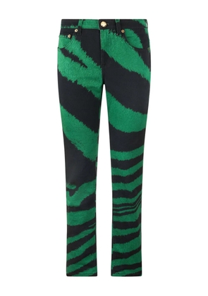 Roberto Cavalli zebra-print jeans - Green