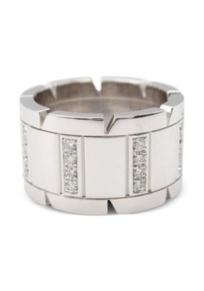 Cartier 2010s 18K white gold large Tank Française diamond ring - Silver