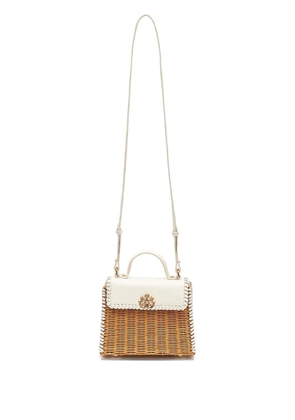 Isla Selene top handle woven shoulder bag - Neutrals