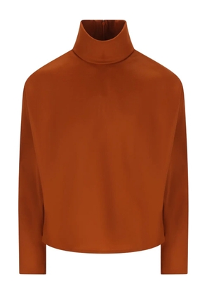 Saint Laurent turtleneck zip T-shirt - Brown