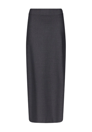 LouLou de Saison back-vent long pencil skirt - Grey