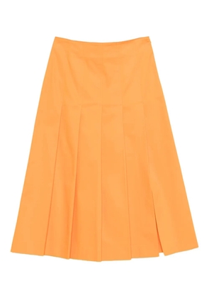 DRHOPE pleated slit skirt - Orange