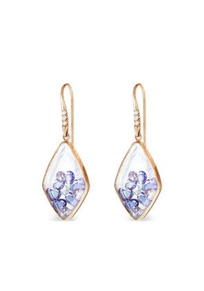 Moritz Glik 18k yellow gold Kite sapphires and diamonds earrings