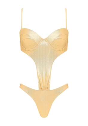 Amir Slama cut-out swimsuit - Gold