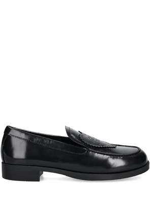 Love Moschino heart logo loafers - Black