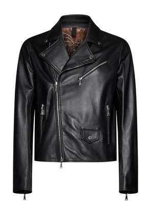 Tagliatore asymmetrical-zip leather jacket - Black