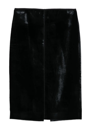 Semicouture velvet-paneled skirt - Black