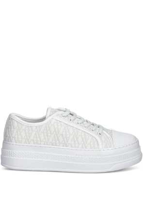 Armani Exchange logo-pattern platform sneakers - White