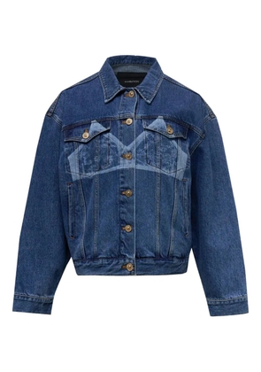 pushBUTTON bra print denim jacket - Blue