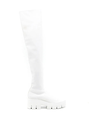 Gloria Coelho neoprene knee-high boots - White
