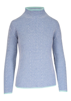 Kinross Cashmere striped mock-neck sweater - Blue