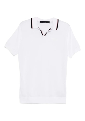 Karl Lagerfeld contrasting-trim polo shirt - White