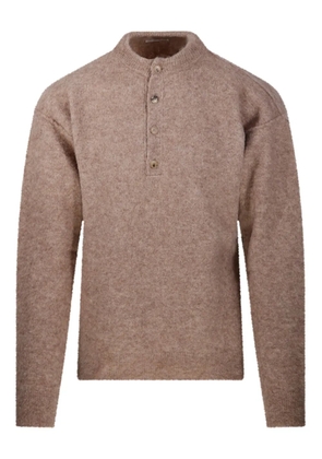 Haikure button-fastening sweater - Neutrals