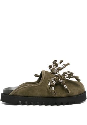 Toga Virilis knotted-detail suede mules - Green