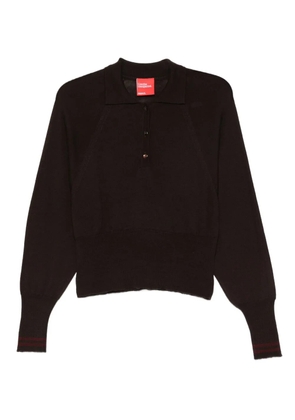 Merci button polo shirt - Brown